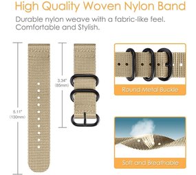 Strap-it Bracelet nylon boucle Huawei Watch GT 3 Pro 43mm (kaki)
