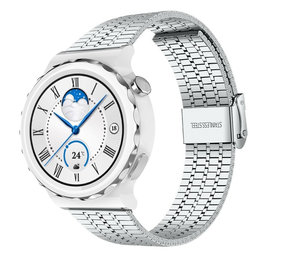 Strap-it Bracelet acier luxe Huawei Watch GT 3 Pro 43mm (argent)