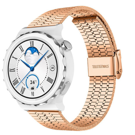 Strap-it Strap-it Bracelet acier luxe Huawei Watch GT 3 Pro 43mm (or rose)