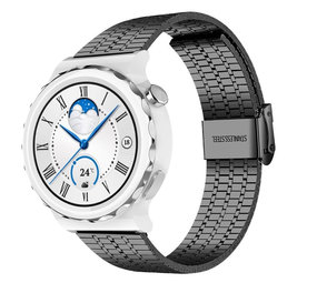 Strap-it Bracelet acier luxe Huawei Watch GT 3 Pro 43mm (noir)