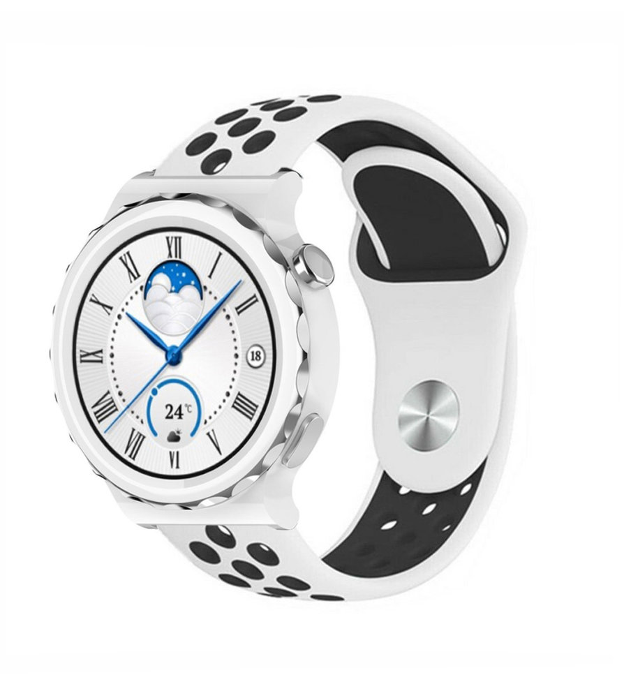 Strap-it Strap-it Bracelet sport Huawei Watch GT 3 Pro 43mm (blanc/noir)