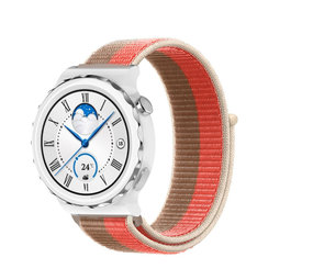 Strap-it Bracelet nylon Huawei Watch GT 3 Pro 43mm (Pommelo rose)