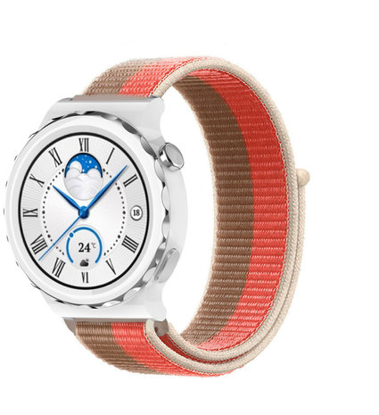 Strap-it Strap-it Bracelet nylon Huawei Watch GT 3 Pro 43mm (Pommelo rose)