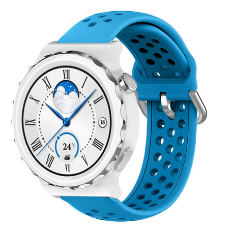 Strap-it Strap-it Bracelet avec trous Huawei Watch GT 3 Pro 43mm (bleu clair)
