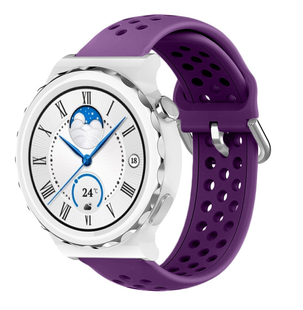 Strap-it Strap-it Bracelet avec trous Huawei Watch GT 3 Pro 43mm (violet)