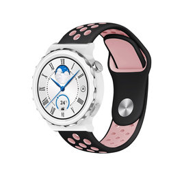 Strap-it Bracelet sport Huawei Watch GT 3 Pro 43mm (noir/rose) Strap-it Bracelet sport Huawei Watch GT 3 Pro 43mm (noir/rose)