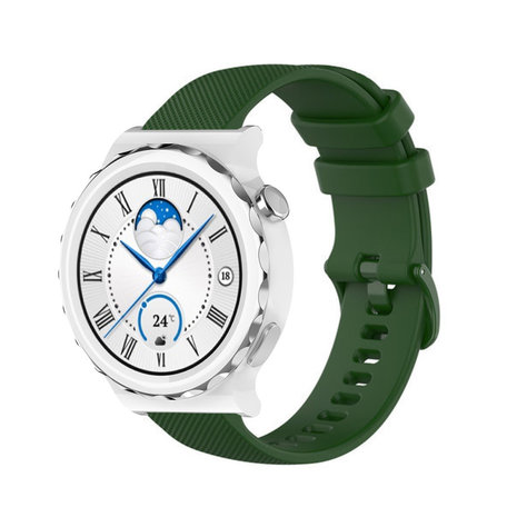 Strap-it Strap-it Bracelet silicone luxe Huawei Watch GT 3 Pro 43mm (vert armée)