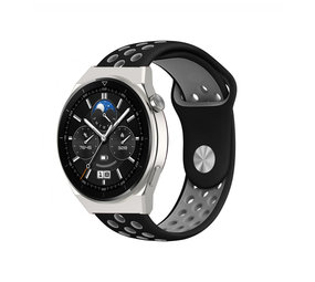 Strap-it Bracelet sport Huawei Watch GT 3 Pro 46mm (noir/gris) Strap-it Bracelet sport Huawei Watch GT 3 Pro 46mm (noir/gris)
