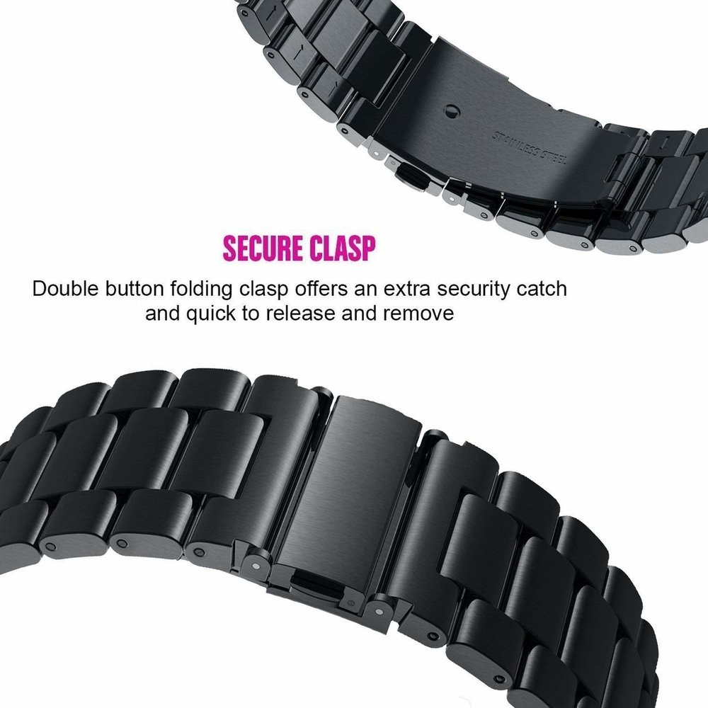 Strap-it Strap-it Bracelet acier Huawei Watch GT 3 Pro 46mm (noir) Strap-it Strap-it Bracelet acier Huawei Watch GT 3 Pro 46mm (noir)