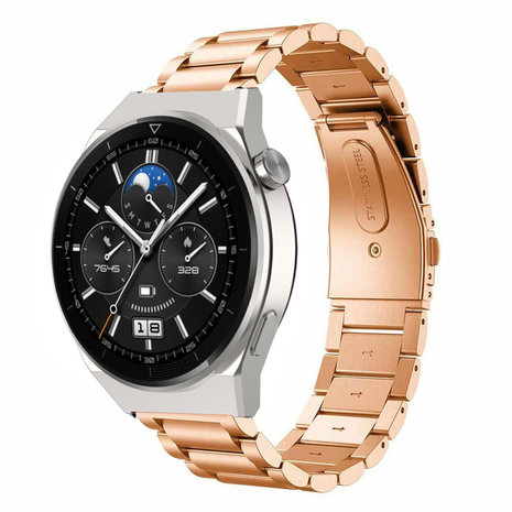 Strap-it Strap-it Bracelet acier Huawei Watch GT 3 Pro 46mm (or rose)