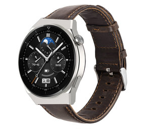 Strap-it Bracelet cuir Huawei Watch GT 3 Pro 46mm (marron foncé)