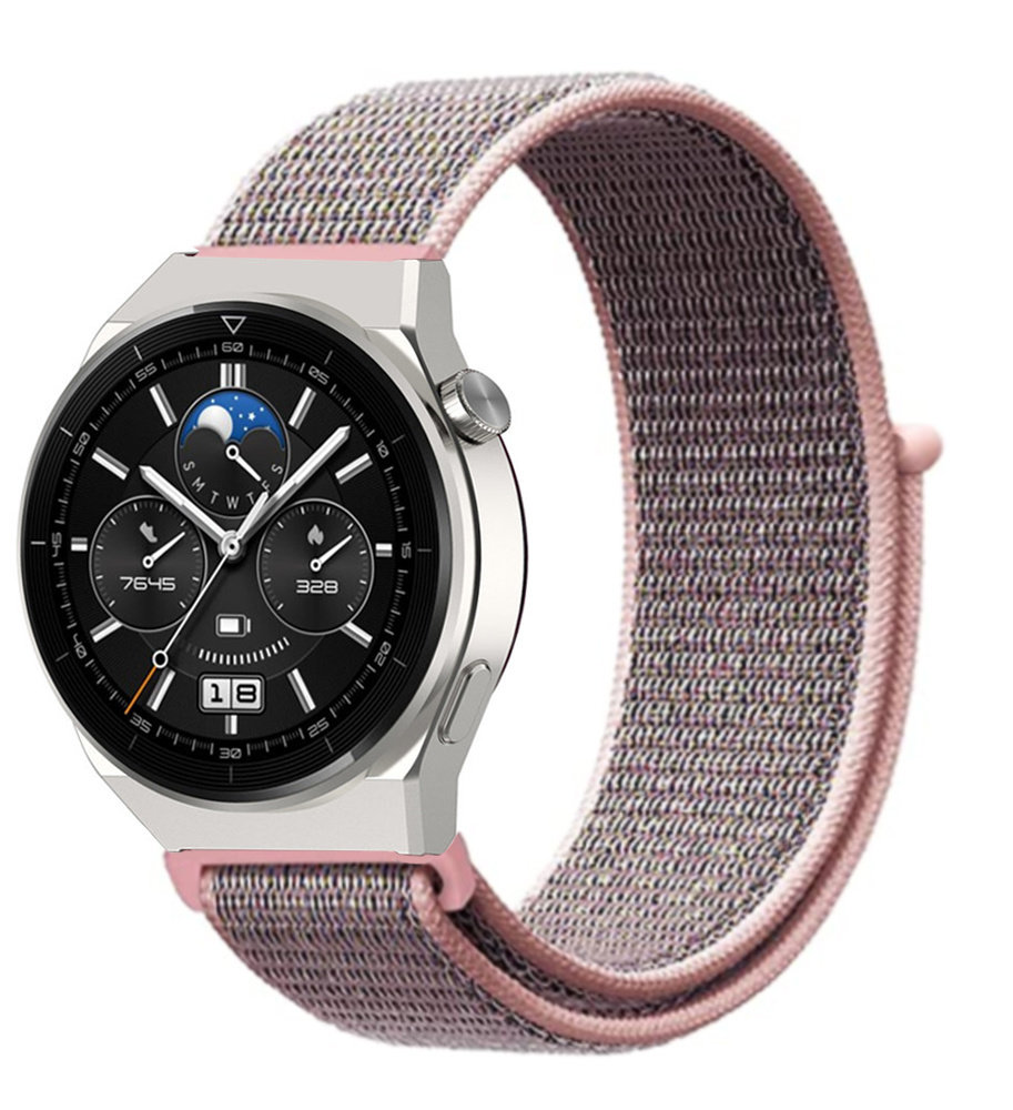 Strap-it Strap-it Bracelet nylon Huawei Watch GT 3 Pro 46mm (rose sable)