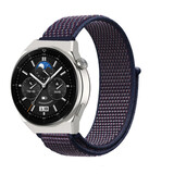 Strap-it Bracelet nylon Huawei Watch GT 3 Pro 46mm (violet-bleu)