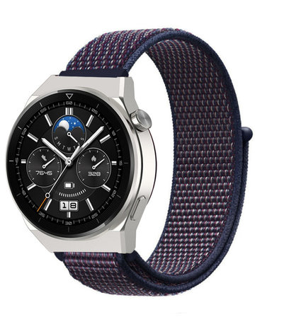 Strap-it Strap-it Bracelet nylon Huawei Watch GT 3 Pro 46mm (violet-bleu)
