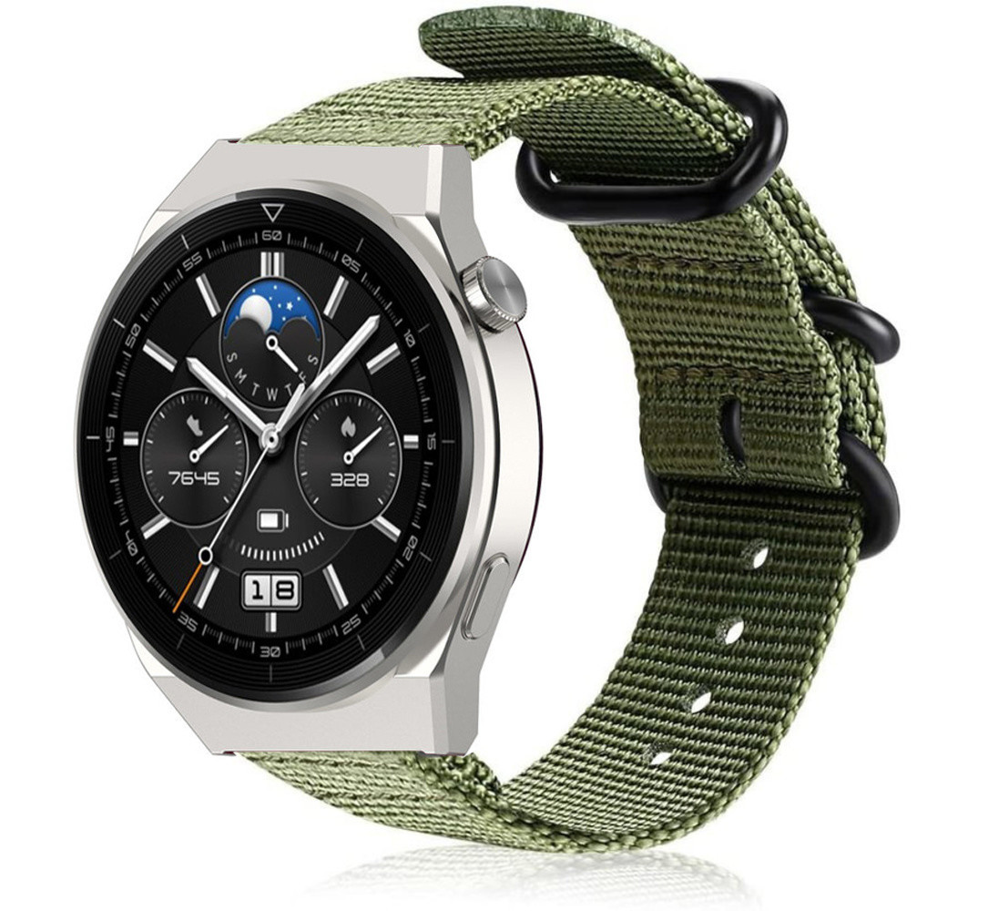 Strap-it Strap-it Bracelet nylon boucle Huawei Watch GT 3 Pro 46mm (vert) Strap-it Strap-it Bracelet nylon boucle Huawei Watch GT 3 Pro 46mm (vert)