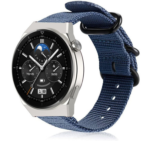 Strap-it Strap-it Bracelet nylon boucle Huawei Watch GT 3 Pro 46mm (bleu)