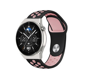 Strap-it Bracelet sport Huawei Watch GT 3 Pro 46mm (noir/rose) Strap-it Bracelet sport Huawei Watch GT 3 Pro 46mm (noir/rose)