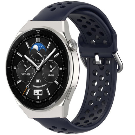 Strap-it Strap-it Bracelet avec trous Huawei Watch GT 3 Pro 46mm (bleu foncé) Strap-it Strap-it Bracelet avec trous Huawei Watch GT 3 Pro 46mm (bleu foncé)