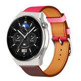 Strap-it Bracelet cuir Huawei Watch GT 3 Pro 46mm (rose/rouge marron)