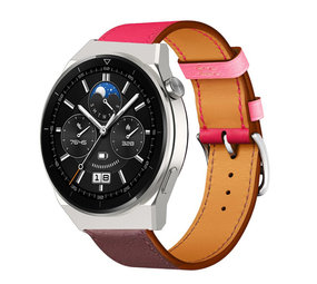 Strap-it Bracelet cuir Huawei Watch GT 3 Pro 46mm (rose/rouge marron)