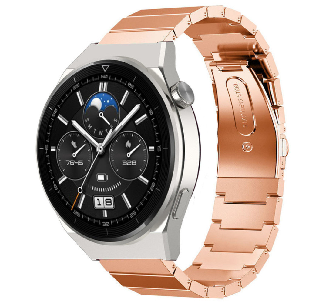 Strap-it Strap-it Bracelet métal Huawei Watch GT 3 Pro 46mm (or rose) Strap-it Strap-it Bracelet métal Huawei Watch GT 3 Pro 46mm (or rose)