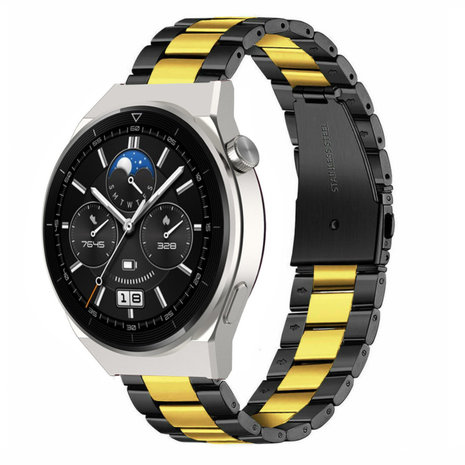 Strap-it Strap-it Bracelet acier Huawei Watch GT 3 Pro 46mm (noir/or)