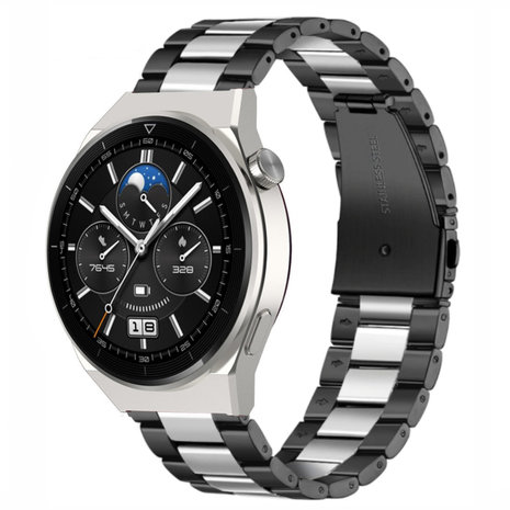 Strap-it Strap-it Bracelet acier Huawei Watch GT 3 Pro 46mm (noir/argent)