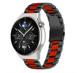 Strap-it Bracelet acier Huawei Watch GT 3 Pro 46mm (noir/rouge)