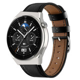 Strap-it Bracelet cuir Huawei Watch GT 3 Pro 46mm (noir élégant)