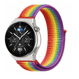 Strap-it Bracelet nylon Huawei Watch GT 3 Pro 46mm (arc-en-ciel)