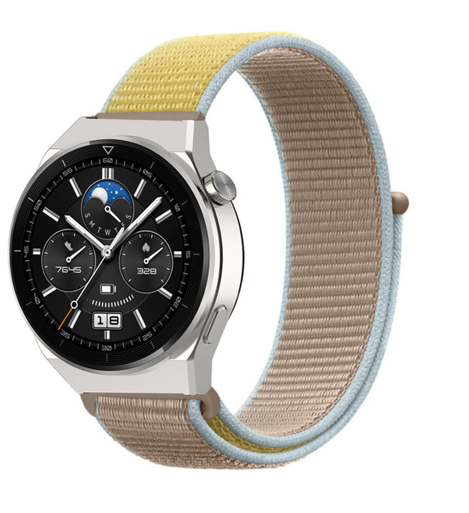 Strap-it Strap-it Bracelet nylon Huawei Watch GT 3 Pro 46mm (chameau)