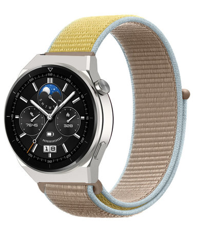 Strap-it Strap-it Bracelet nylon Huawei Watch GT 3 Pro 46mm (chameau)