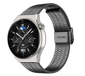 Strap-it Bracelet acier luxe Huawei Watch GT 3 Pro 46mm (noir)