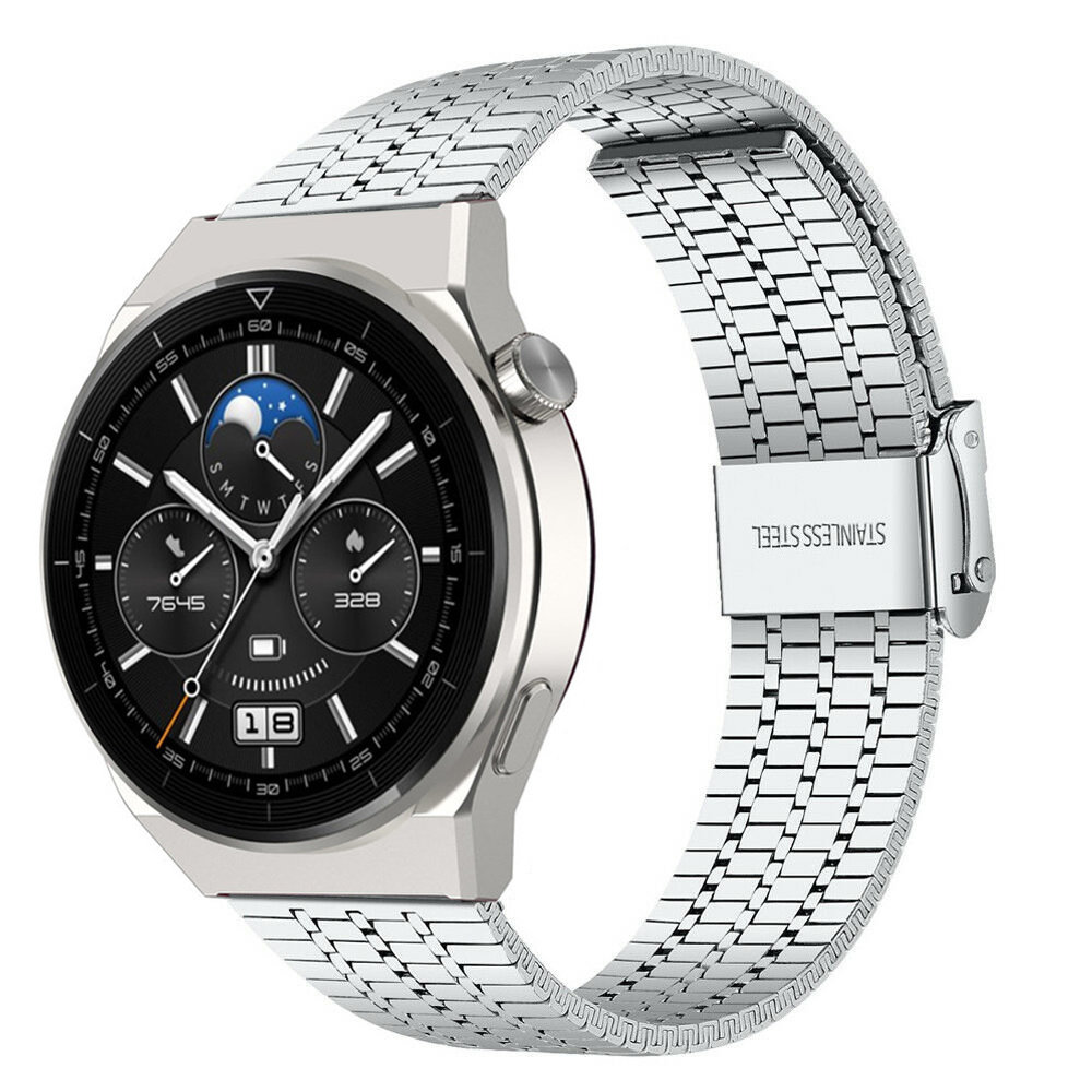 Strap-it Strap-it Bracelet acier luxe Huawei Watch GT 3 Pro 46mm (argent) Strap-it Strap-it Bracelet acier luxe Huawei Watch GT 3 Pro 46mm (argent)