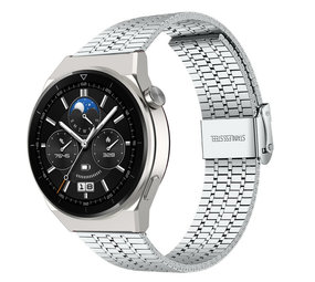 Strap-it Bracelet acier luxe Huawei Watch GT 3 Pro 46mm (argent) Strap-it Bracelet acier luxe Huawei Watch GT 3 Pro 46mm (argent)