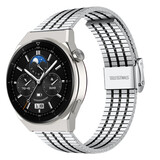 Strap-it Bracelet acier luxe Huawei Watch GT 3 Pro 46mm (argent/noir)