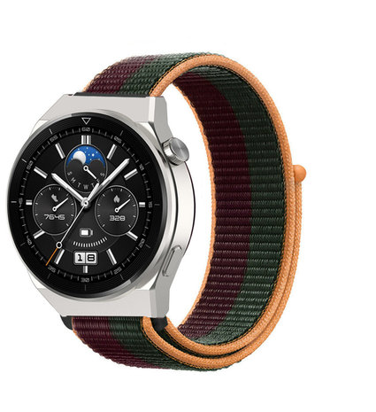 Strap-it Strap-it Bracelet nylon Huawei Watch GT 3 Pro 46mm (noir cerise) Strap-it Strap-it Bracelet nylon Huawei Watch GT 3 Pro 46mm (noir cerise)
