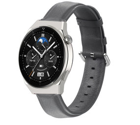 Strap-it Bracelet cuir Huawei Watch GT 3 Pro 46mm (gris foncé)