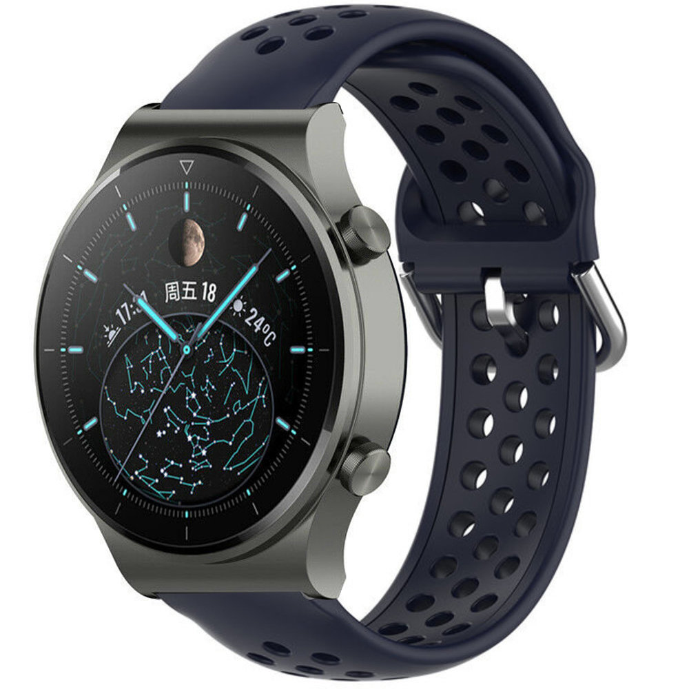 Strap-it Strap-it Bracelet avec trous Huawei Watch GT 2 Pro (bleu foncé)