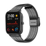 Strap-it Bracelet acier luxe Amazfit GTS (noir)