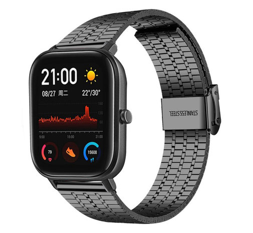 Strap-it Strap-it Bracelet acier luxe Amazfit GTS (noir) Strap-it Strap-it Bracelet acier luxe Amazfit GTS (noir)