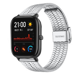 Strap-it Bracelet acier luxe Amazfit GTS (argent) Strap-it Bracelet acier luxe Amazfit GTS (argent)