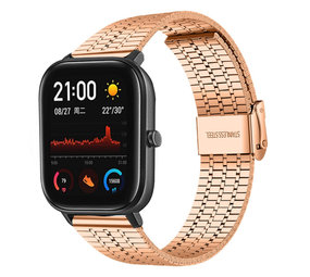 Strap-it Bracelet acier luxe Amazfit GTS (or rose)