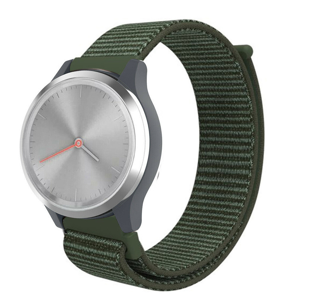 Strap-it Strap-it Bracelet nylon Garmin Vivomove 3s - 39mm - vert foncé