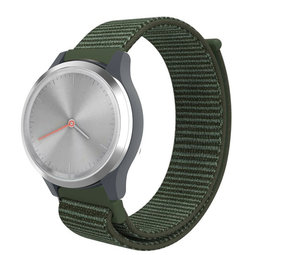 Strap-it Bracelet nylon Garmin Vivomove 3s - 39mm - vert foncé Strap-it Bracelet nylon Garmin Vivomove 3s - 39mm - vert foncé