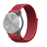 Strap-it Bracelet nylon Garmin Vivomove 3s - 39mm - rouge