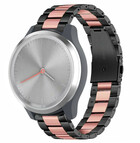 Strap-it Strap-it Bracelet acier Garmin Vivomove 3s - 39mm - noir/rose