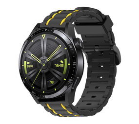 Strap-it Bracelet sport boucle Huawei Watch GT 3 46mm (noir/jaune) Strap-it Bracelet sport boucle Huawei Watch GT 3 46mm (noir/jaune)