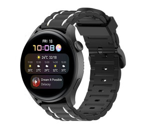 Strap-it Bracelet sport boucle Huawei Watch 3 (Pro) (noir/blanc)