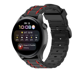 Strap-it Bracelet sport boucle Huawei Watch 3 (Pro) (noir/rouge)